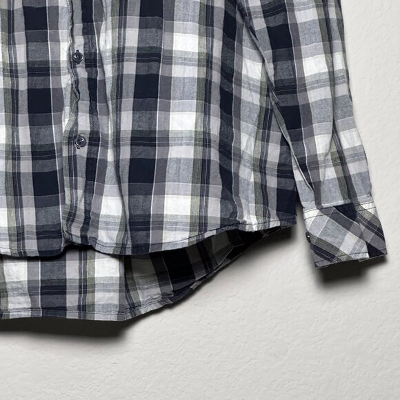 Levis Shirt Button Up Pockets Men XL White Checkered Plaid Western Rodeo Cowboy - Picture 14 of 16